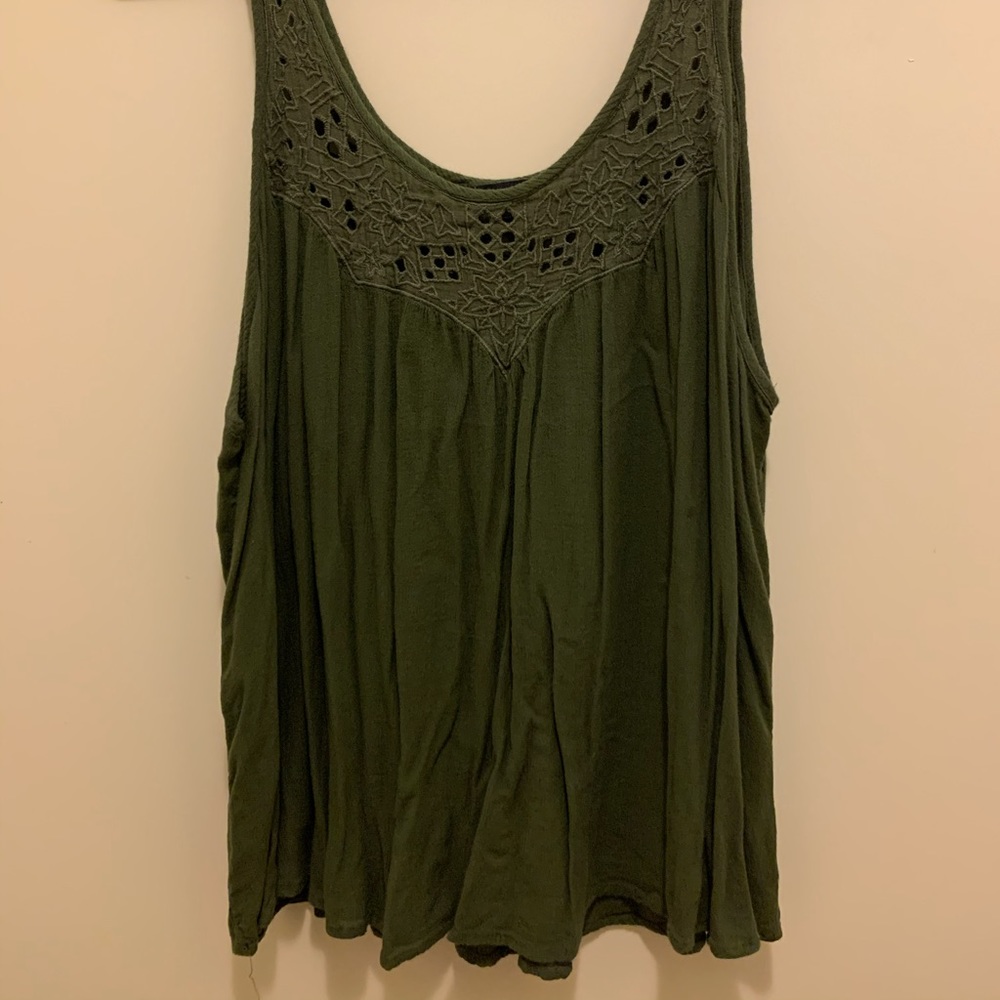 American Eagle dark green blouse